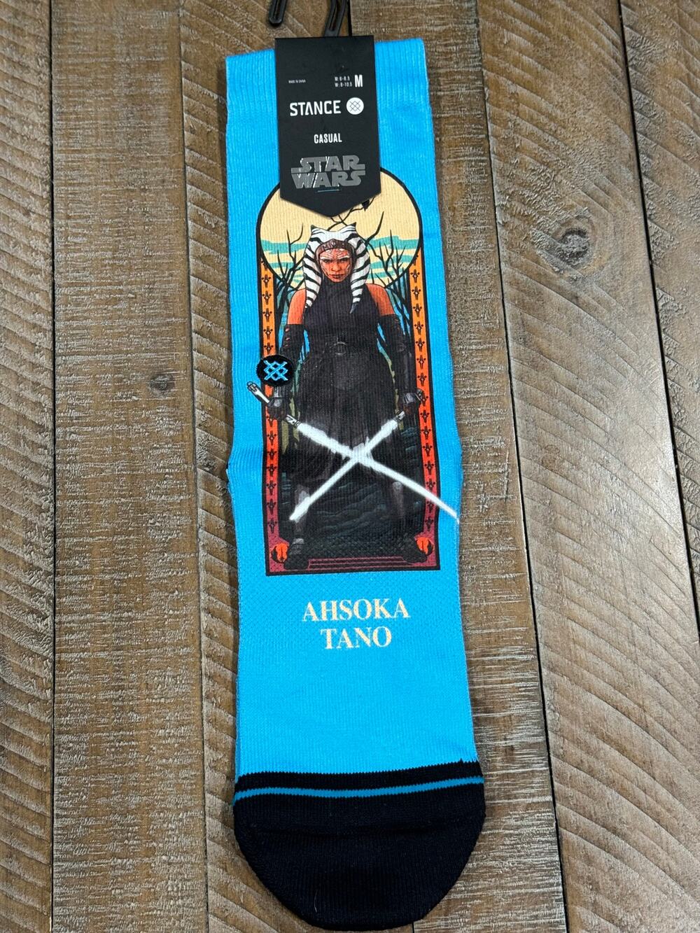 Stance Adult Blue Crew Polyester Cushion Star Wars Ahsoka Tano Casual Socks Sz M